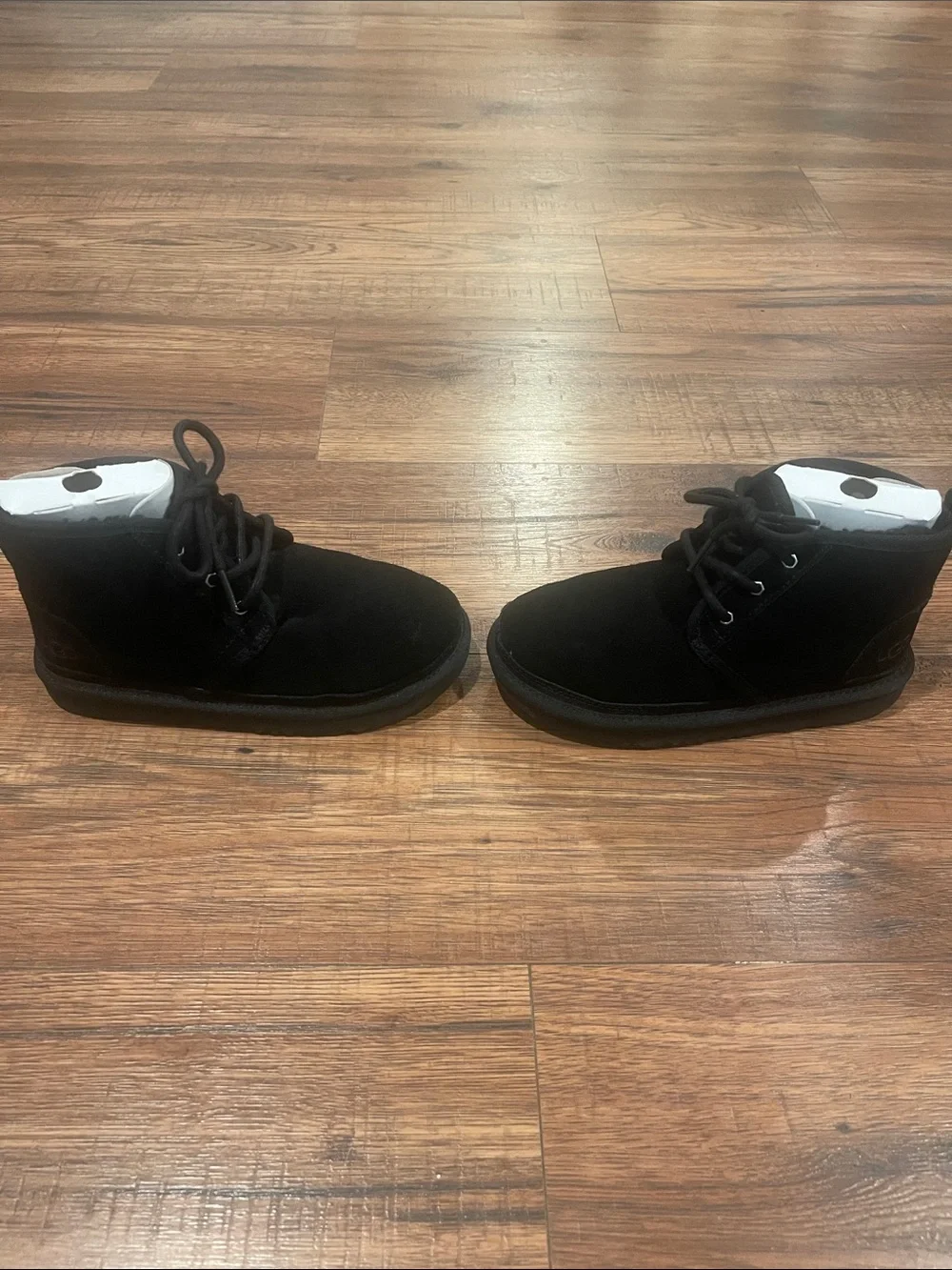 UGG Kids Black Suede Lace-Up Ankle Boots